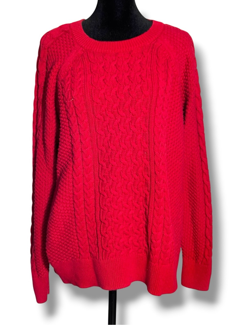 GAP Red Cable-Knit Long Sleeve Classic Design Comfy and Cozy Crewneck Sweater - Picture 5 of 16